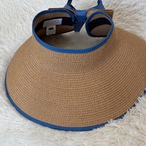 Mudpie Tan and Blue Women's Visor